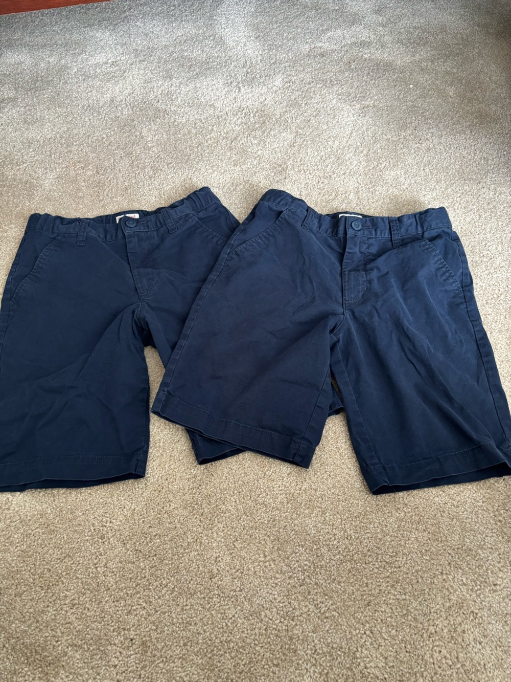 Cat & Jack Navy Boys Flat-Front Uniform Shorts
